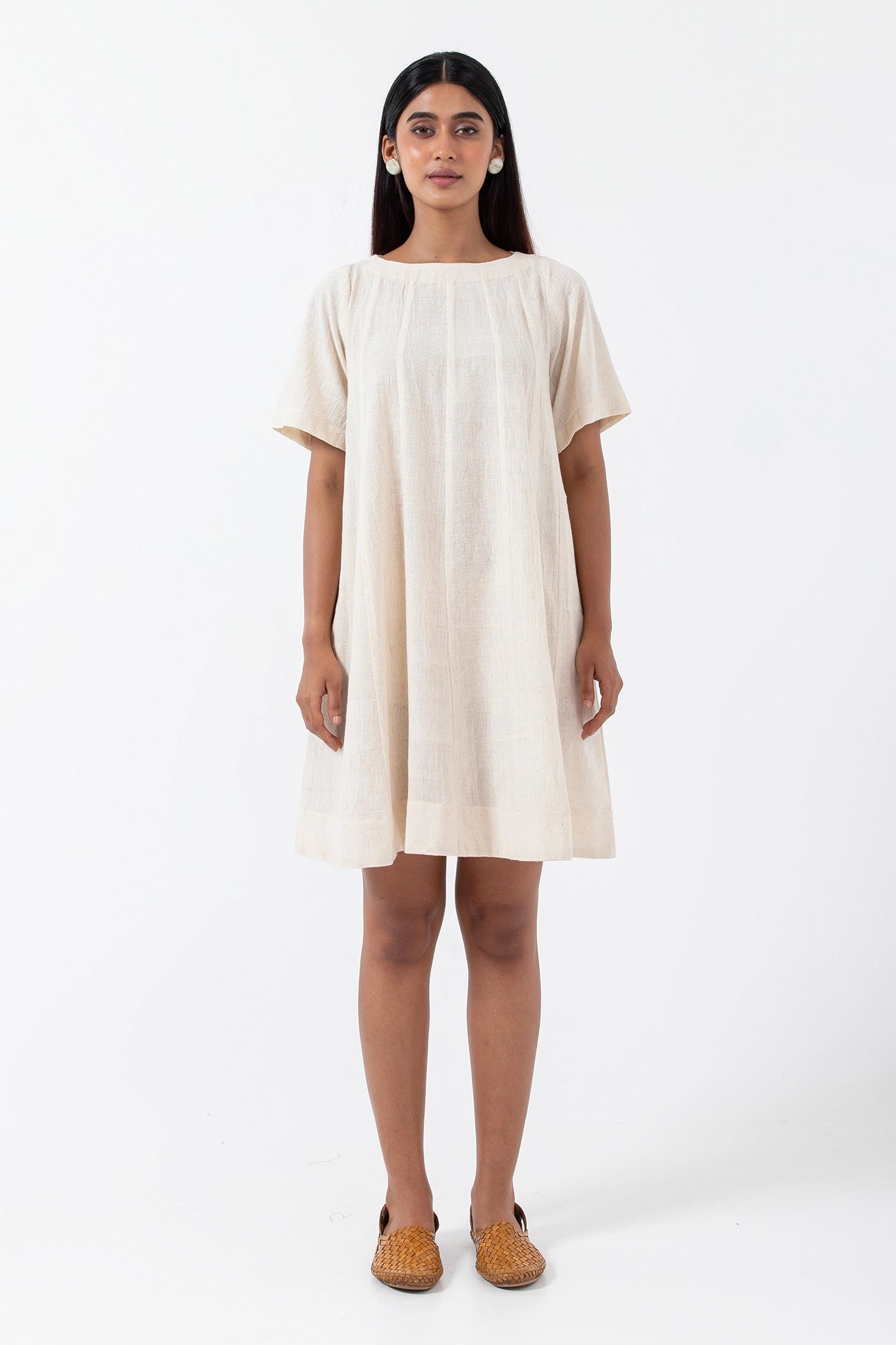 Kala Cotton Off-white Zero Waste Dress