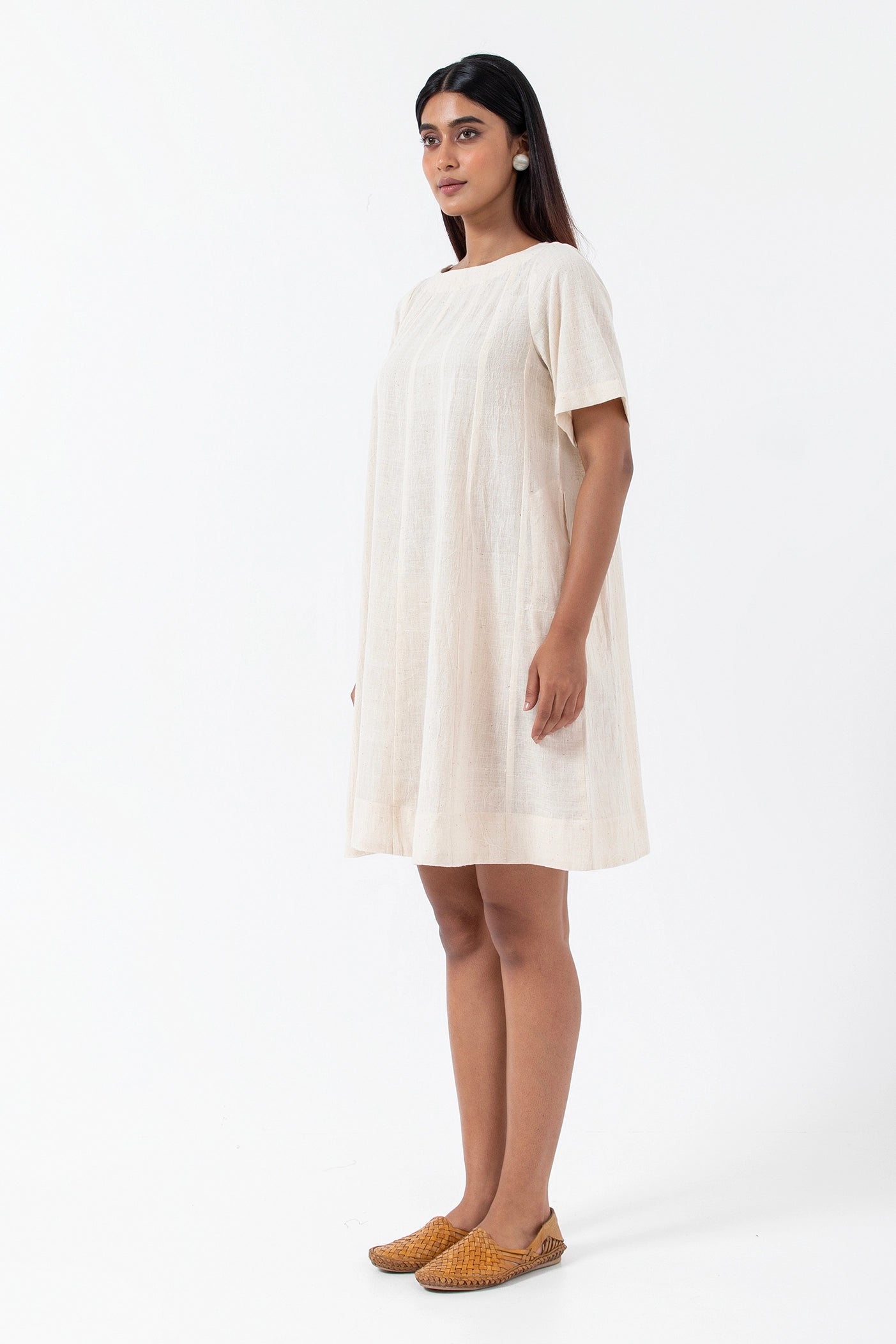 Kala Cotton Off-white Zero Waste Dress