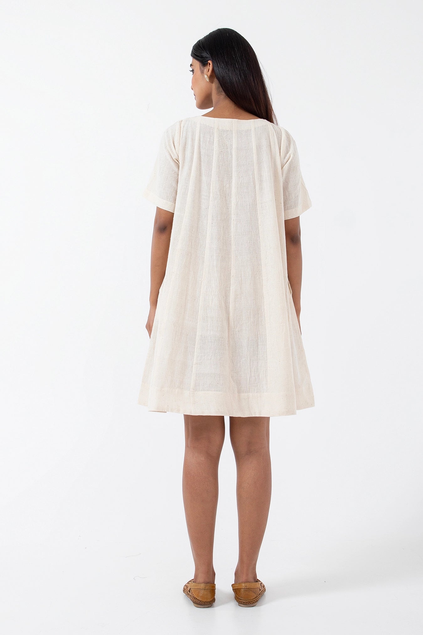 Kala Cotton Off-white Zero Waste Dress