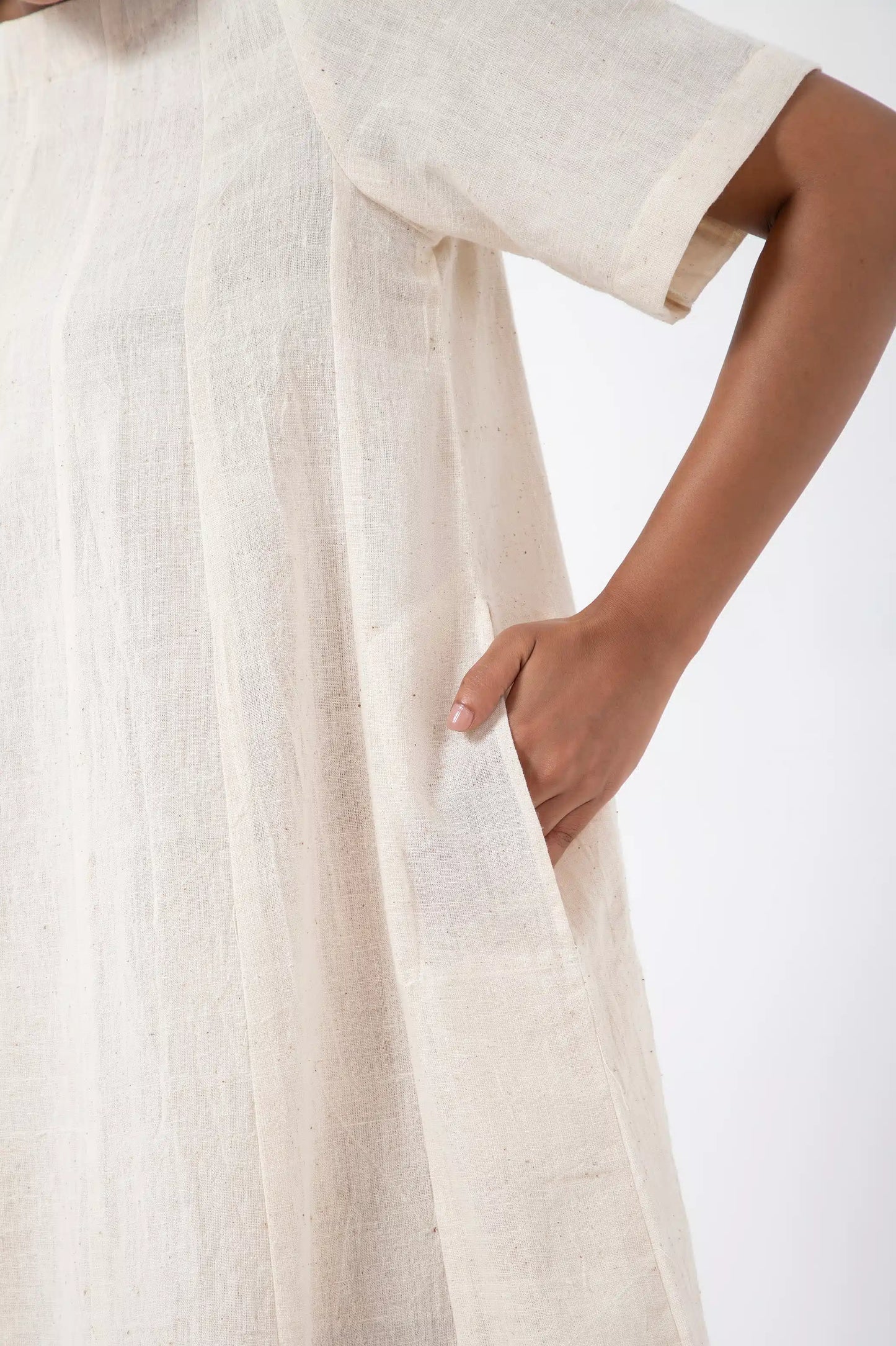 Kala Cotton Off-white Zero Waste Dress