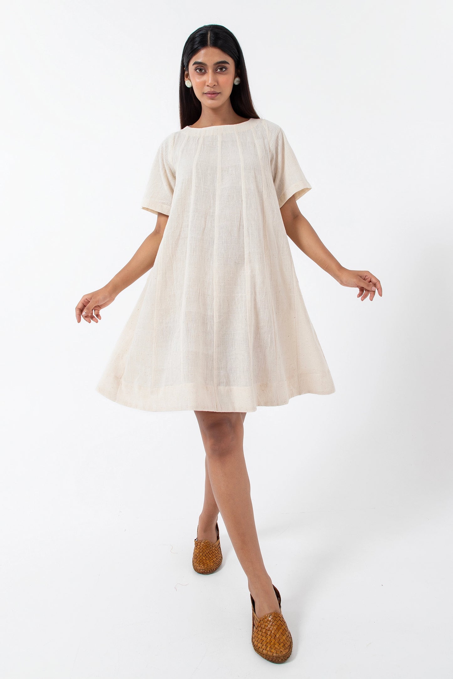 Kala Cotton Off-white Zero Waste Dress