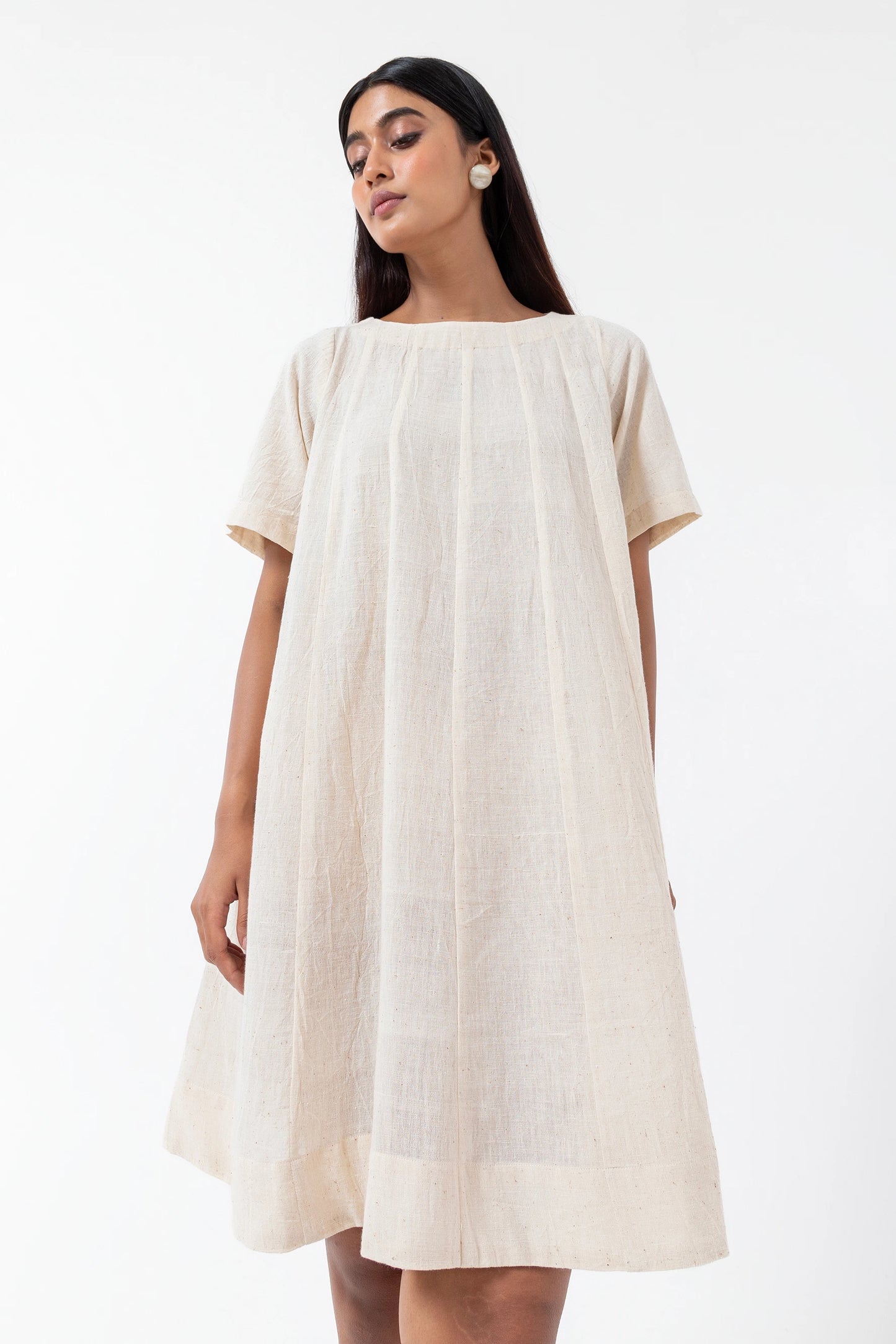 Kala Cotton Off-white Zero Waste Dress