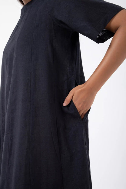 Kala Cotton Black Zero Waste Dress