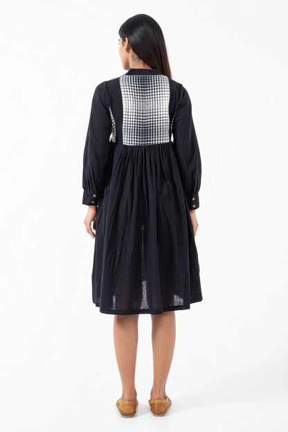 Kala Cotton Ombre Checks Black Timeless Dress