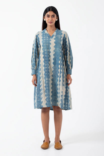 Block printed Wave Timeless Dress