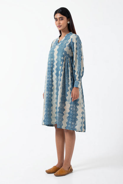 Block printed Wave Timeless Dress