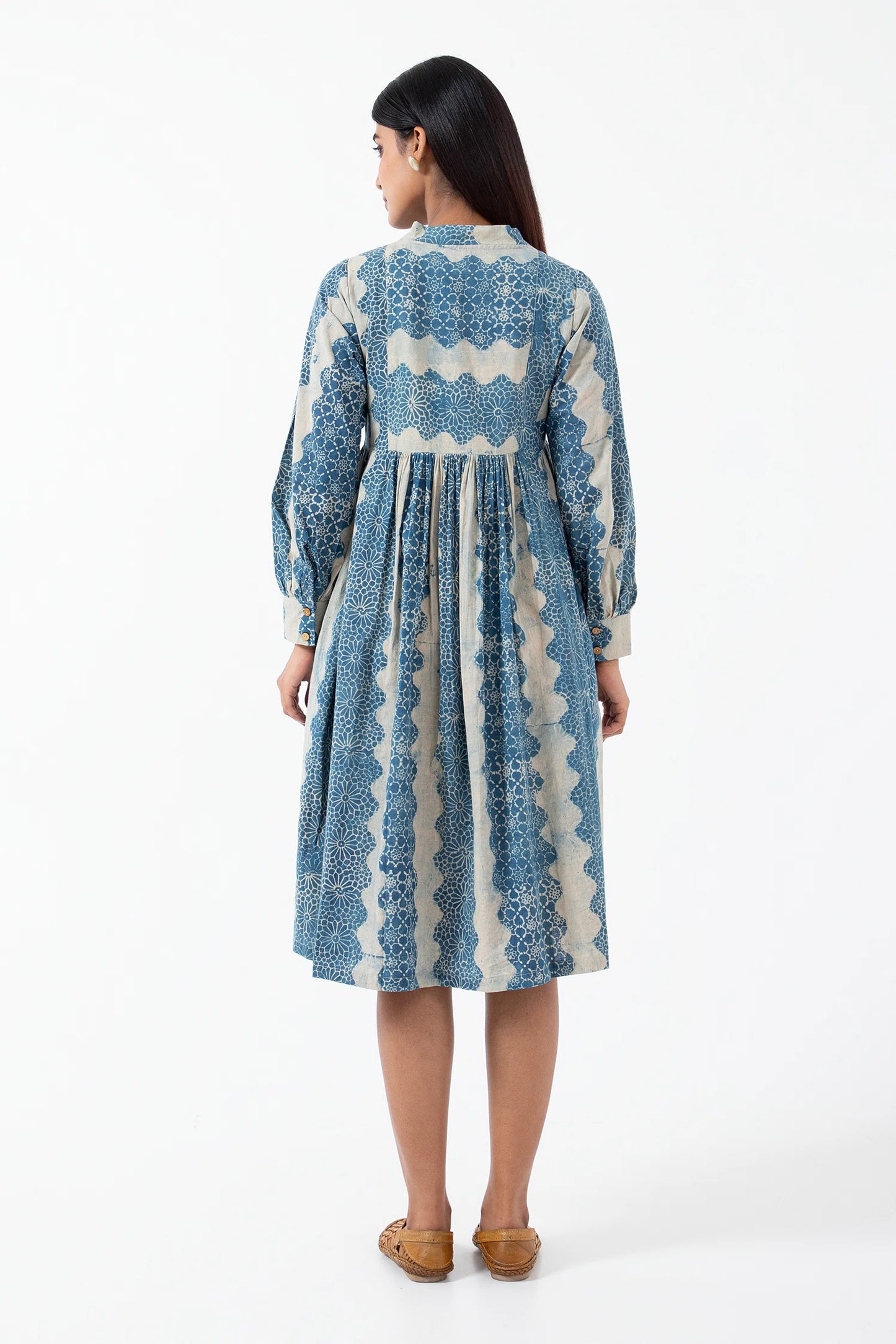 Block printed Wave Timeless Dress