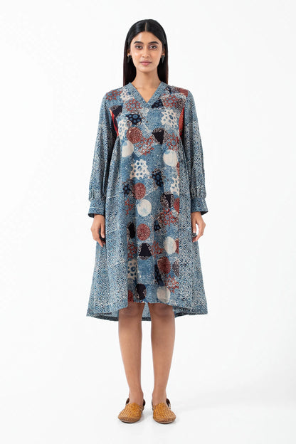 Block printed Indigo Timeless Dress