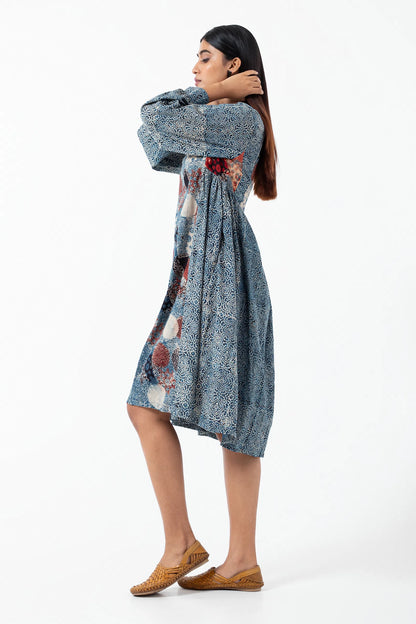 Block printed Indigo Timeless Dress