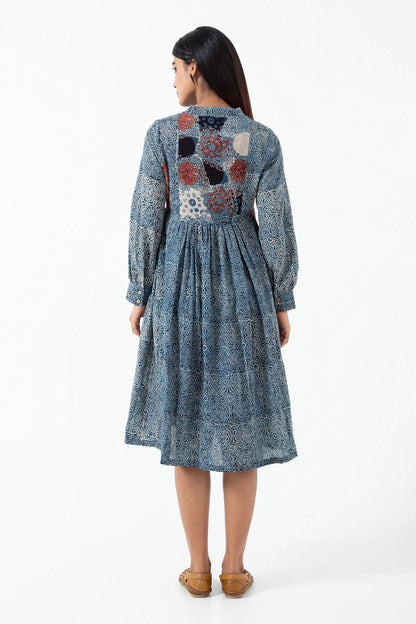 Block printed Indigo Timeless Dress