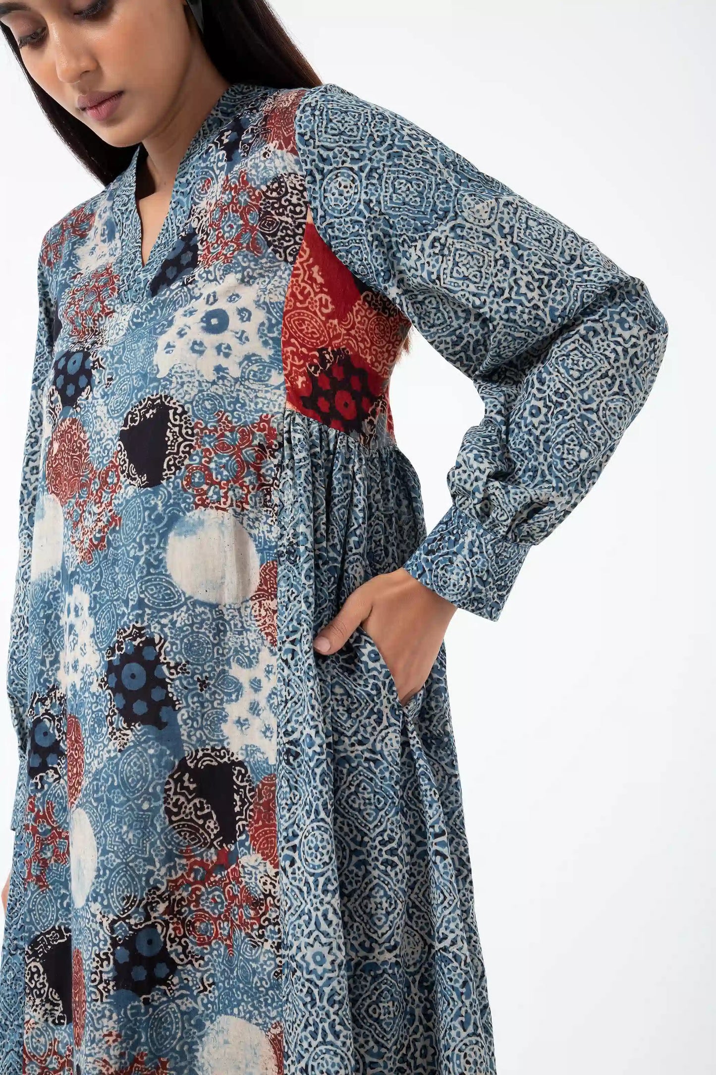 Block printed Indigo Timeless Dress