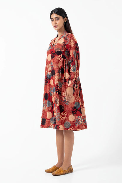 Block printed Alizarine Timeless Dress