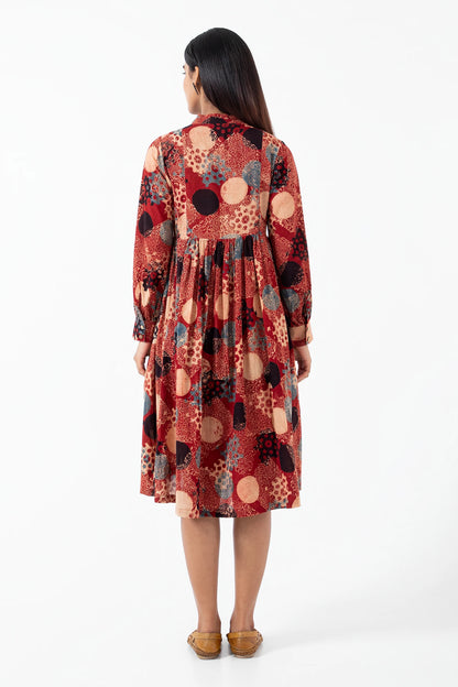 Block printed Alizarine Timeless Dress