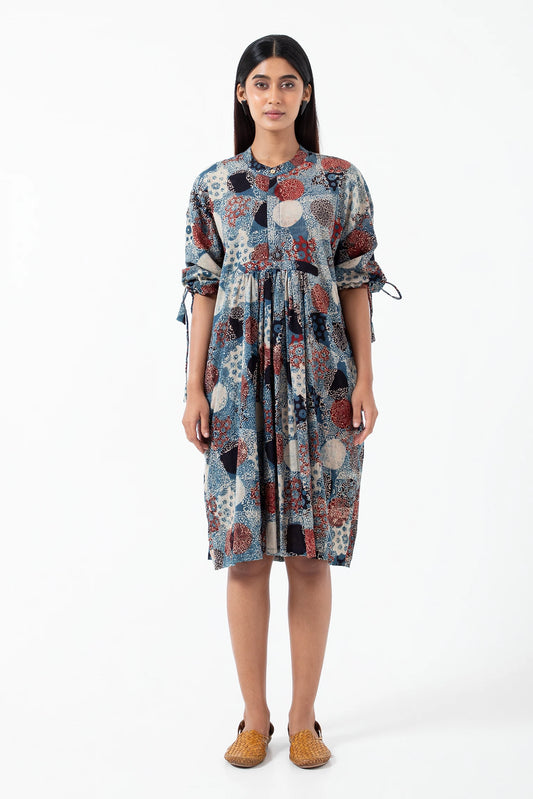 Block printed Indigo Anti-fit dress