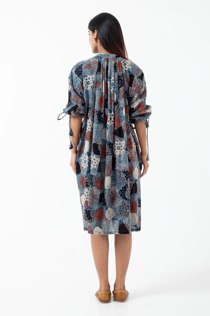 Block printed Indigo Anti-fit dress