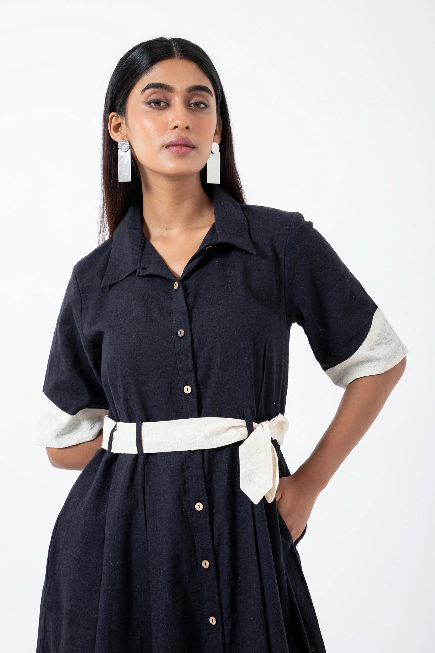 Kala Cotton Black Monday Dress