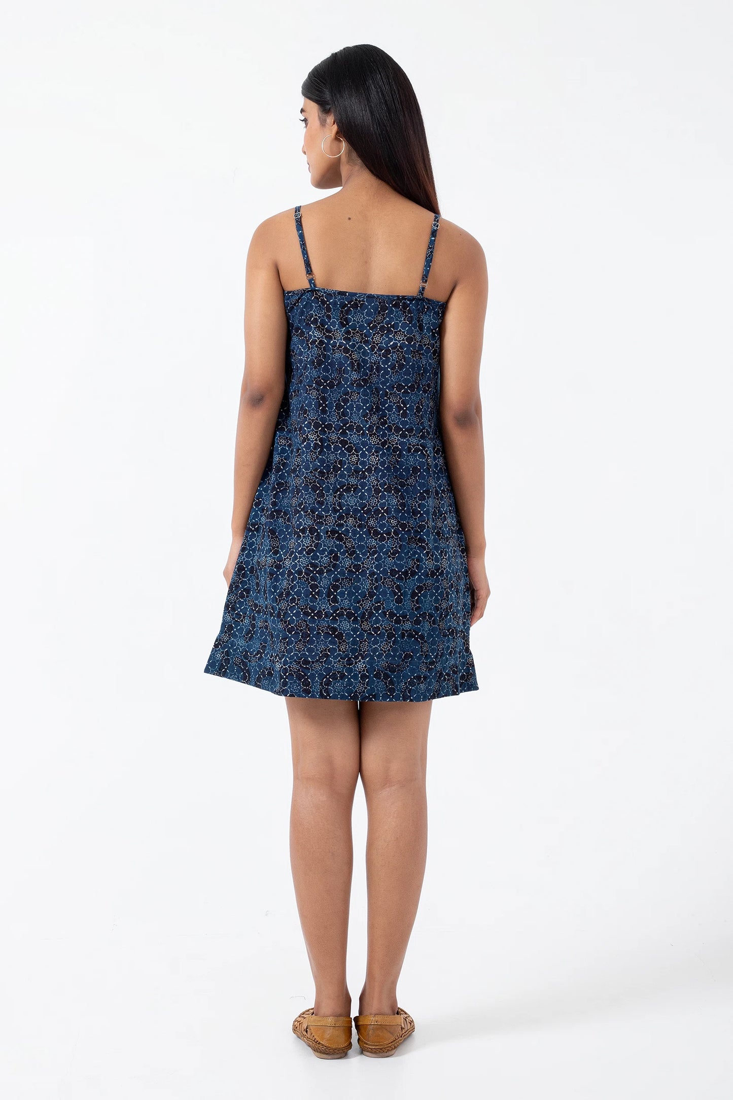 Block printed Brushstroked Summer Dress