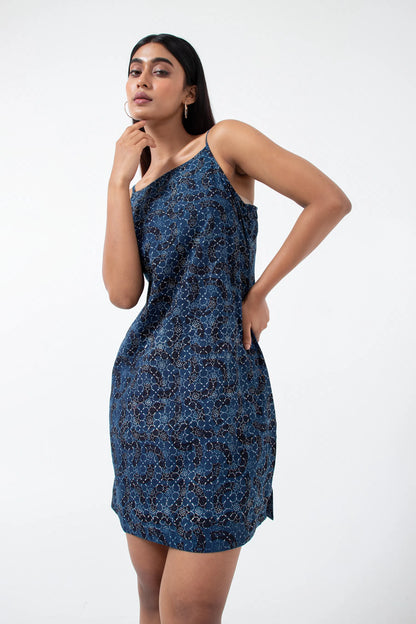 Block printed Brushstroked Summer Dress