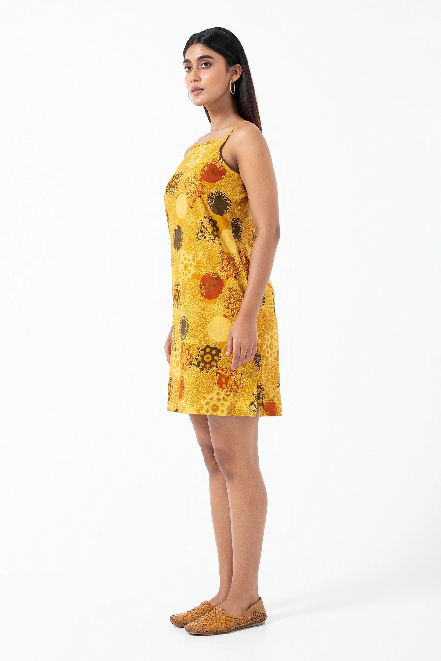 Block printed Sunshine Summer Dress - Yellow