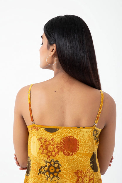 Block printed Sunshine Summer Dress - Yellow