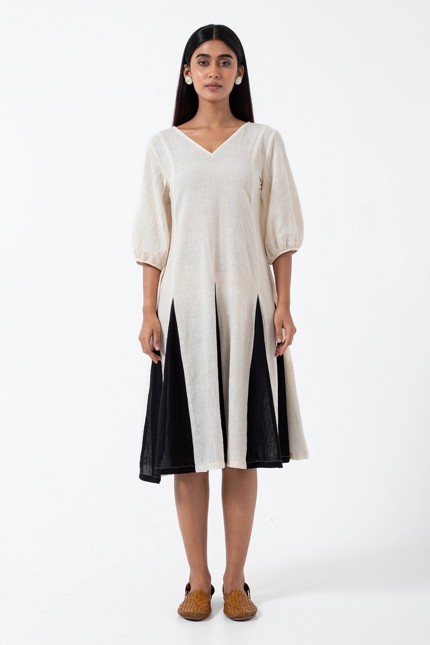 Kala Cotton Off-white Swirl Dress