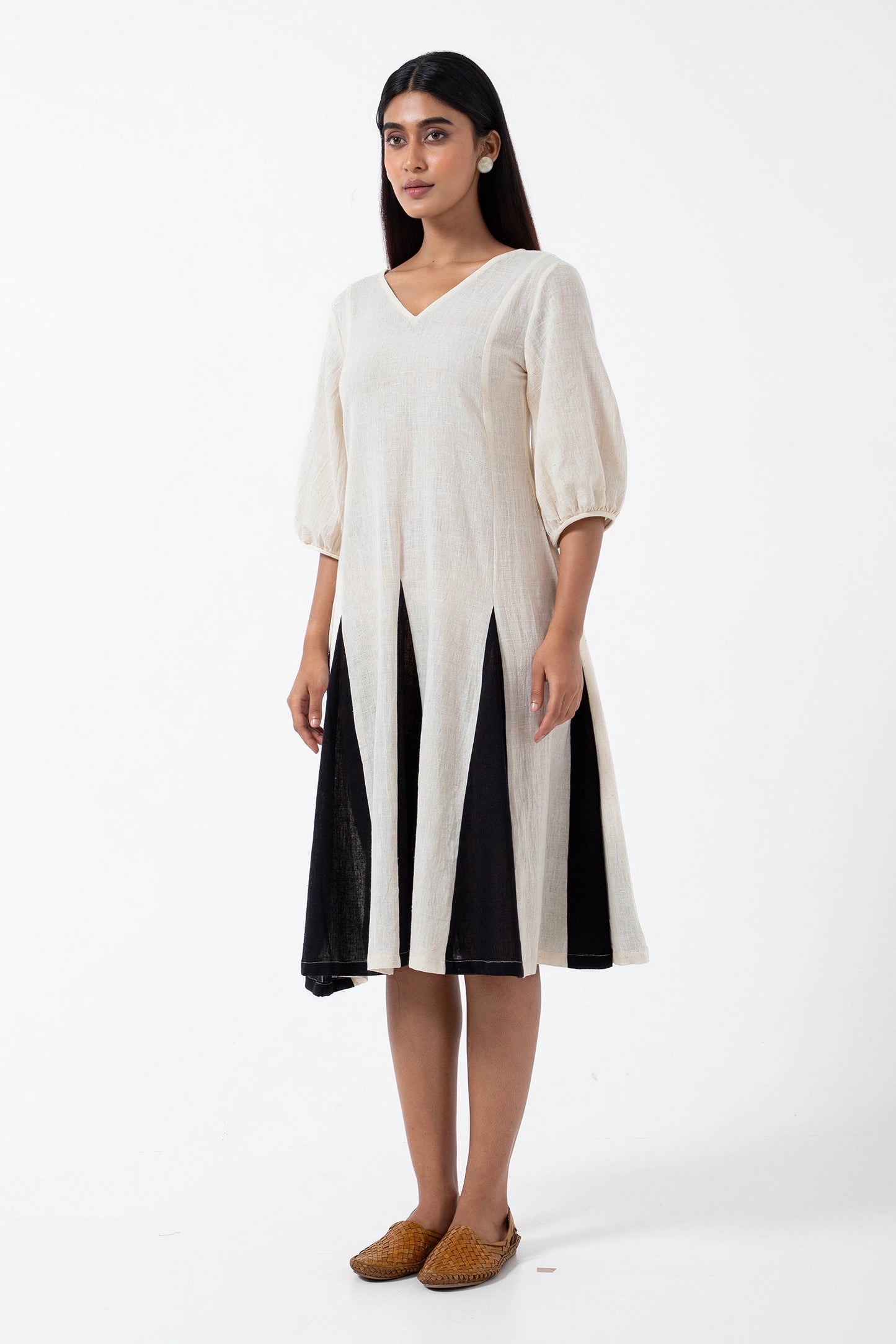 Kala Cotton Off-white Swirl Dress