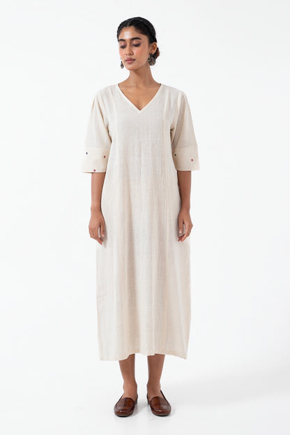 Kala Cotton Off-white Mirror Everyday Dress