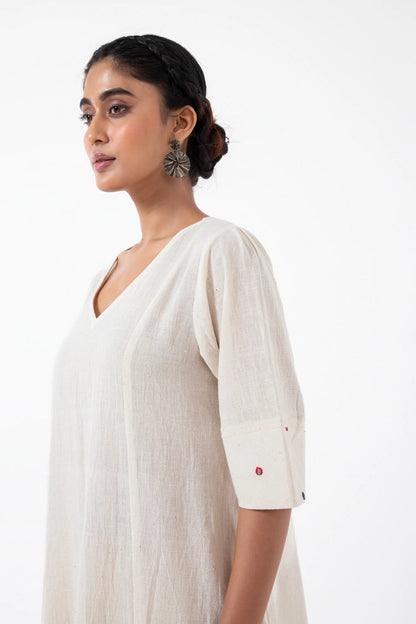 Kala Cotton Off-white Mirror Everyday Dress