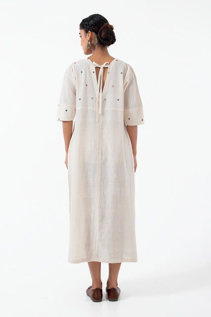 Kala Cotton Off-white Mirror Everyday Dress