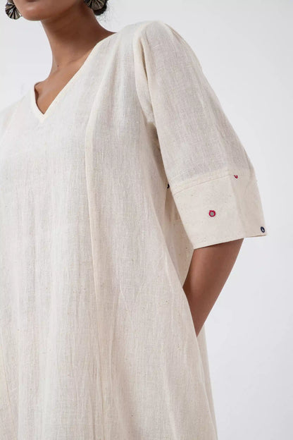 Kala Cotton Off-white Mirror Everyday Dress