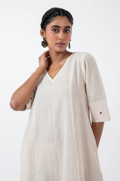 Kala Cotton Off-white Mirror Everyday Dress