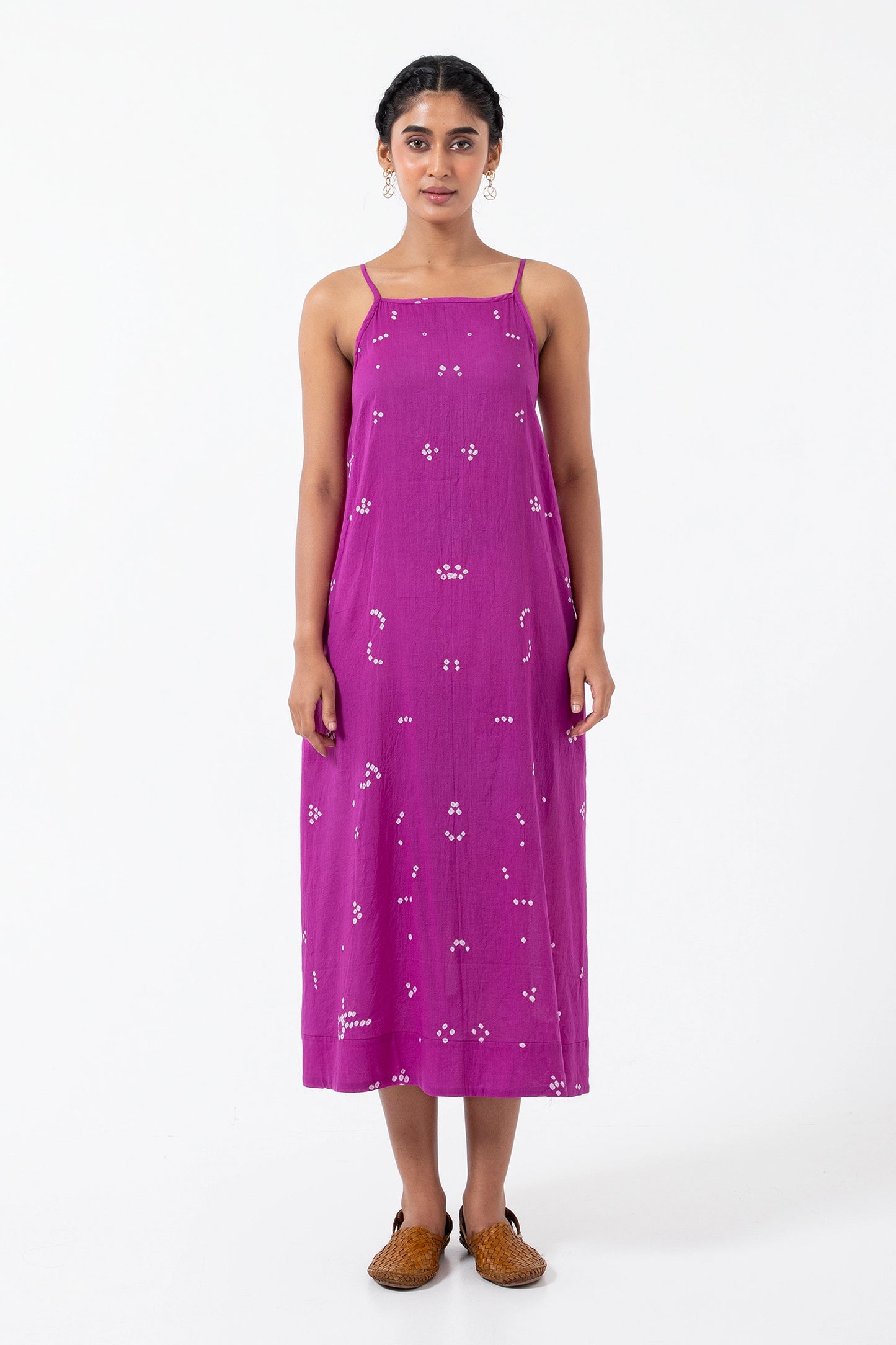 Bandhani Tribal Magenta Indie dress