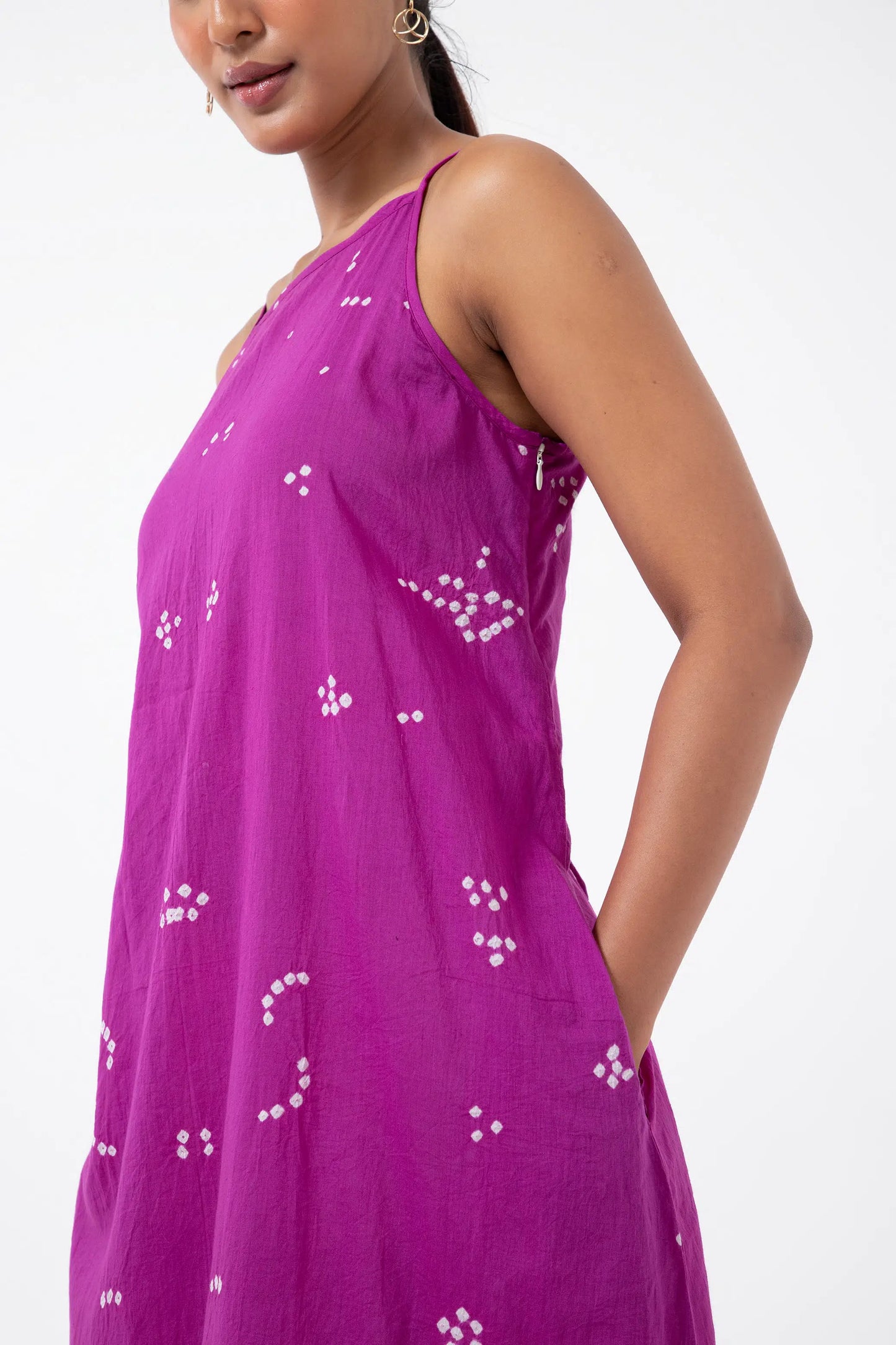 Bandhani Tribal Magenta Indie dress