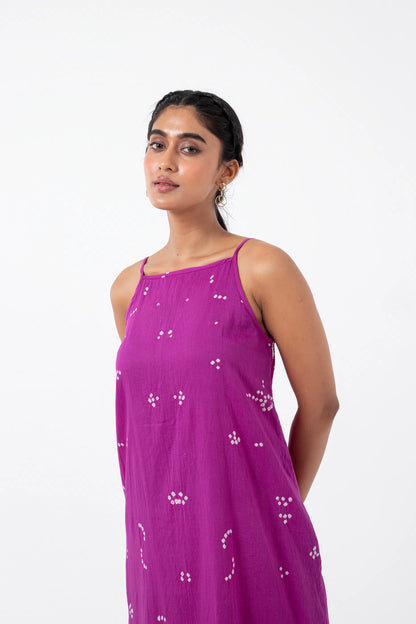 Bandhani Tribal Magenta Indie dress