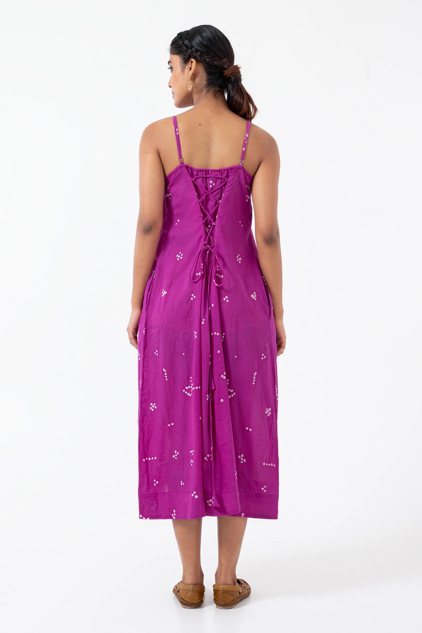 Bandhani Tribal Magenta Indie dress