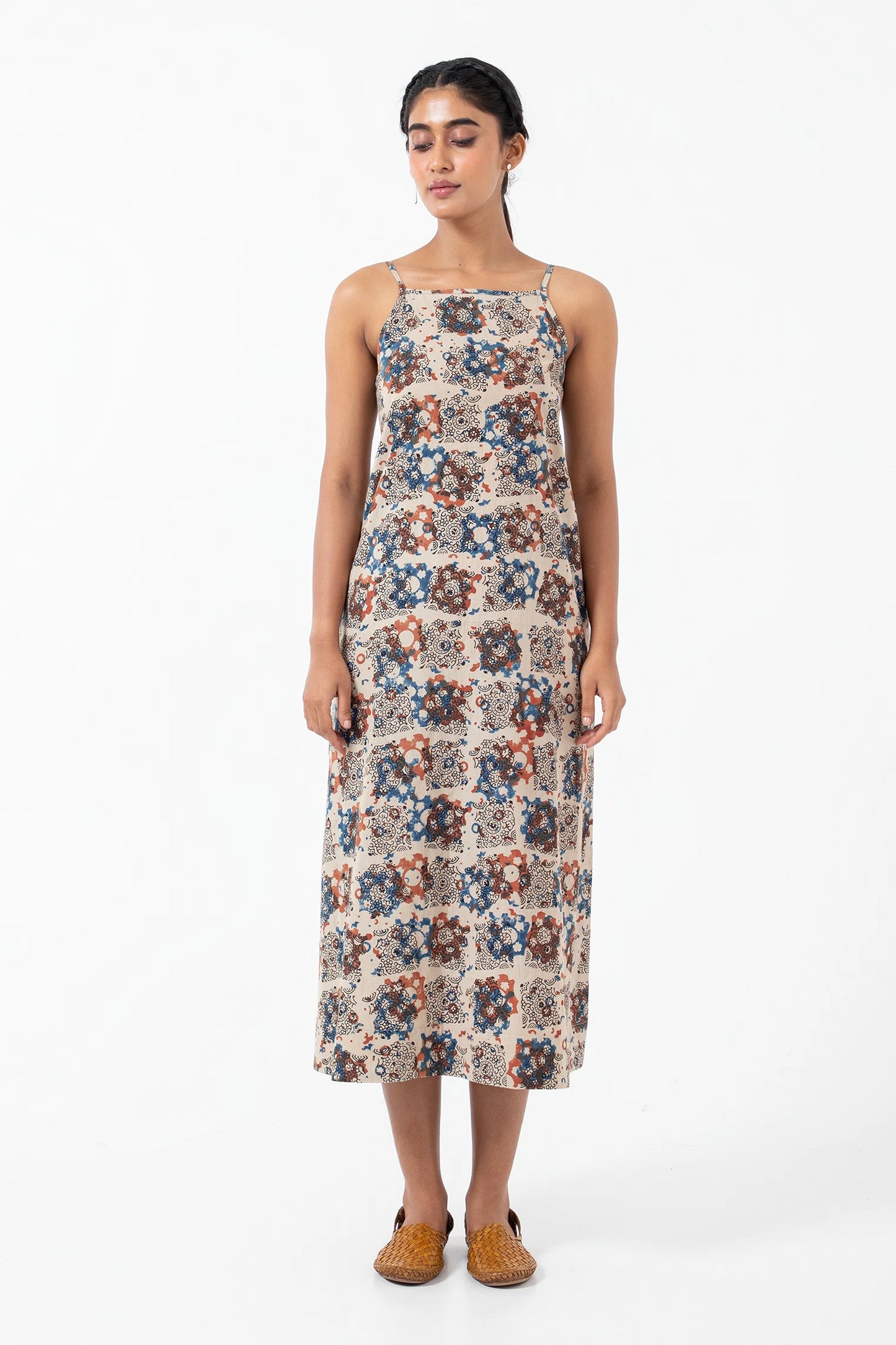 Block printed Atypical White Indie dress