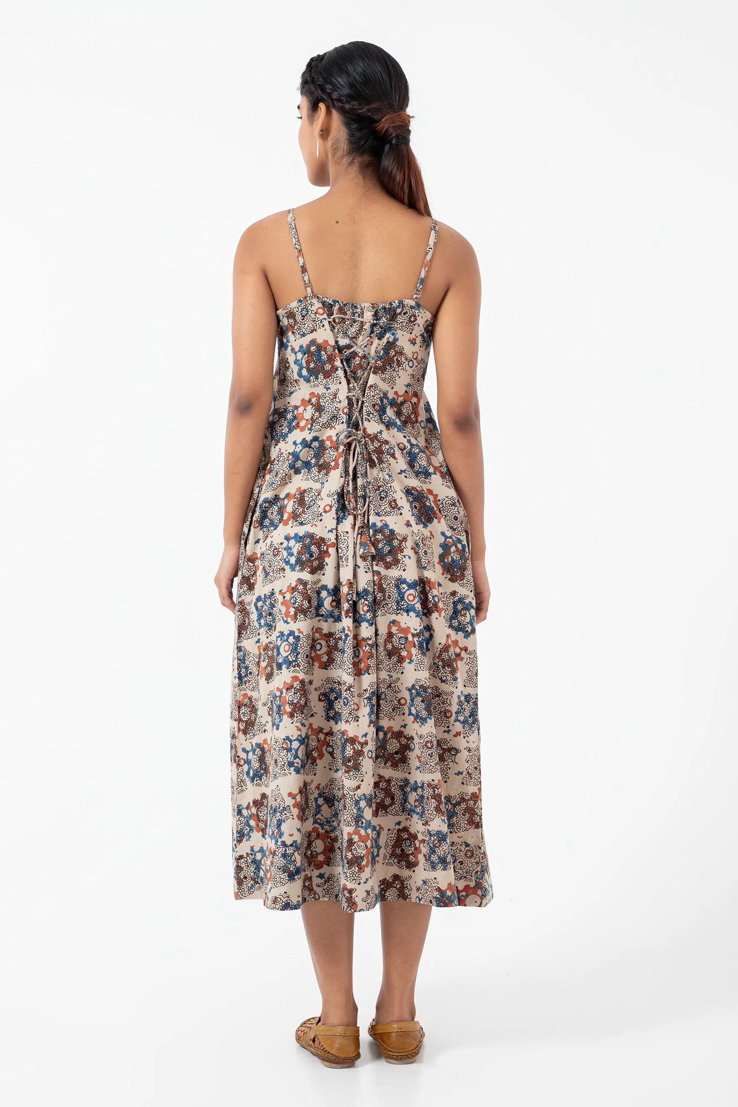 Block printed Atypical White Indie dress