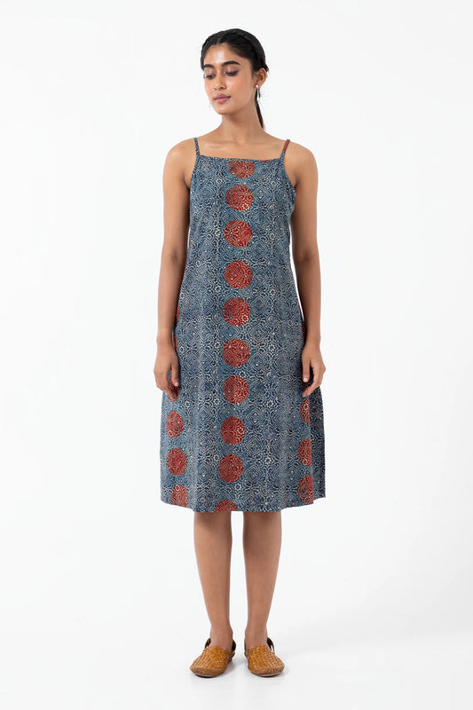 Block printed Sky stopper Summer Dress